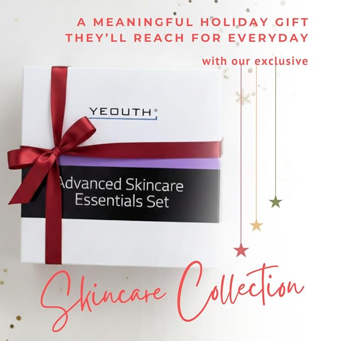 YEOUTH Skin Care Set: Hyaluronic Acid Serum, Vitamin C Serum, Face Cleanser, Toner, Under Eye Gel, Face Cream, 6-Piece Skincare Kit For Women & Men