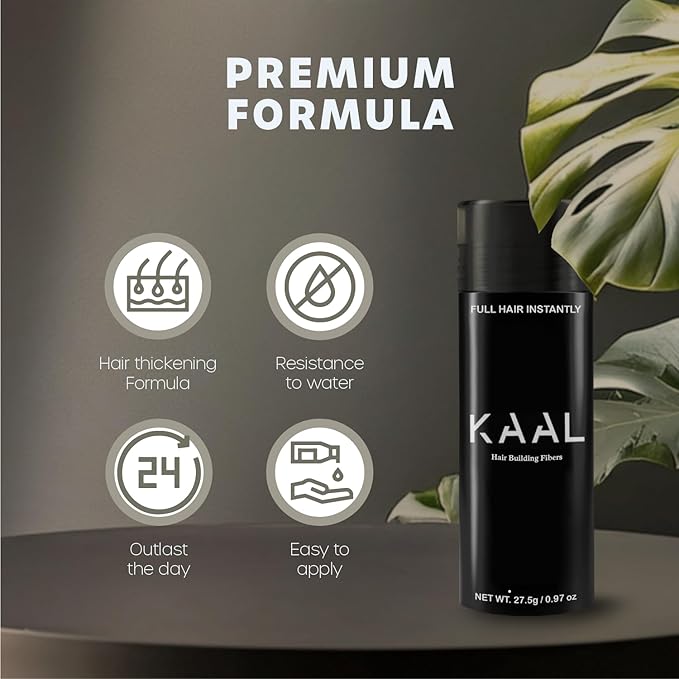 KAAL Hair Fiber | Medium Blonde Refillable Hair Powder (27.5g) - Conceal Thinning Areas for Men and Women, Instantly Effective Hair Filler Fibers