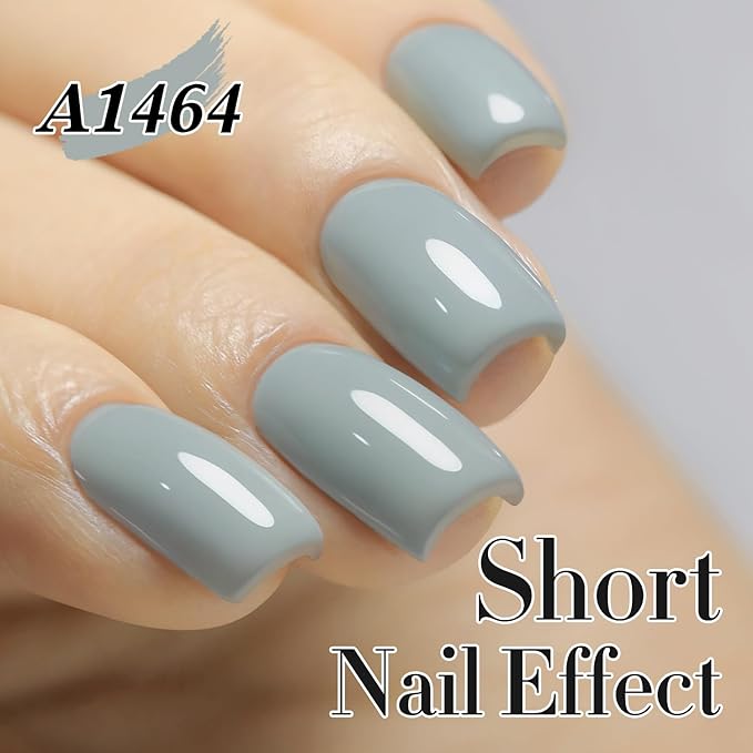 Double Rhythm 15ML Gel Polish Pure Sheer Same Color Same Bottle Soak Off Gel Polish Art Manicure Salon DIY at Home for Women (Milky Gray-A1464)