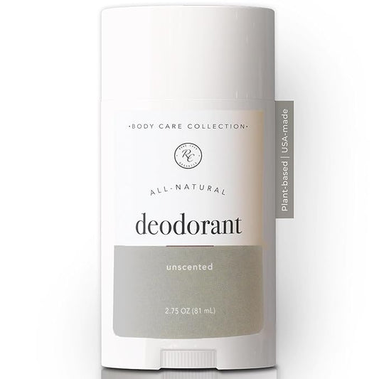 Rowe Casa Organics Unscented Natural Deodorant for Men and Women, Fragrance-Free and Paraben-Free Deodorant Stick with Therapeutic-Grade Essential Oils, 2 oz