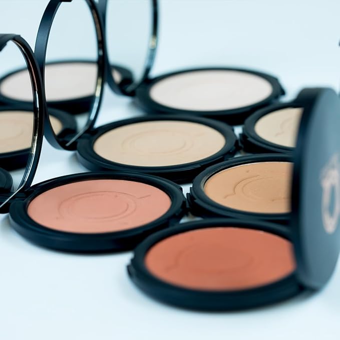 Makeup Beauty Pressed Powder foundation Compact Full Coverage Foundation Skin Care Face Makeup Essentials Contour Palette Setting Powder fit me powder foundation makup 0.49 OZ (Melocoton, 0.49 OZ)