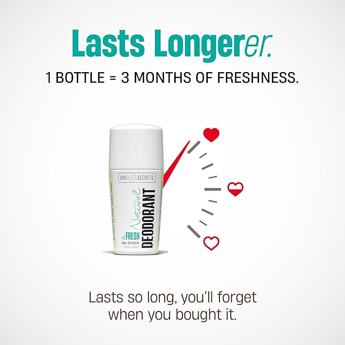 Bali Secrets Natural Deodorant for Women & Men. Nonsense Free. Clean Formula for Sensitive Skin. Strong & Reliable Odor Protection. No Synthetic Aluminum. Organic & Vegan [THE FRESH]