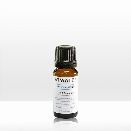 ATWATER Smooth Target 5-in-1 Beard Oil, Men's Beard Conditioner with Argan Oil and Lavender, Hydrates and Softens Facial Hair - .34 oz