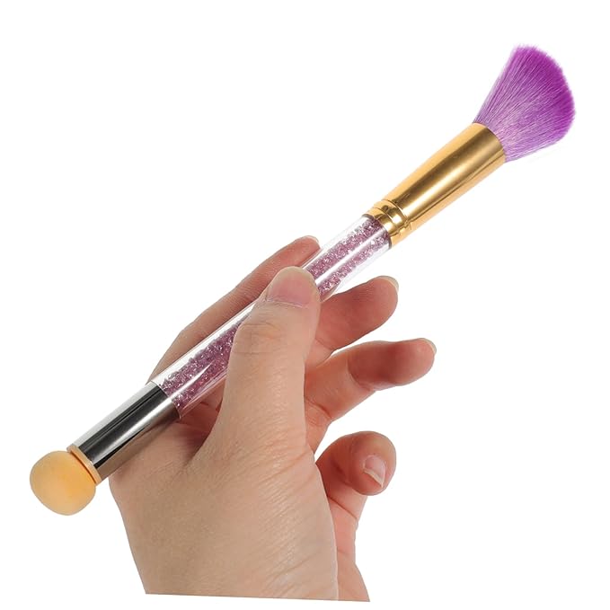 Hemoton Double-Ended Nail Brush 7.08 Inch Professional Nail Art Detail Brush for Acrylic Nails Powder Removal and Rhinestone Cleaning Salon Accessories