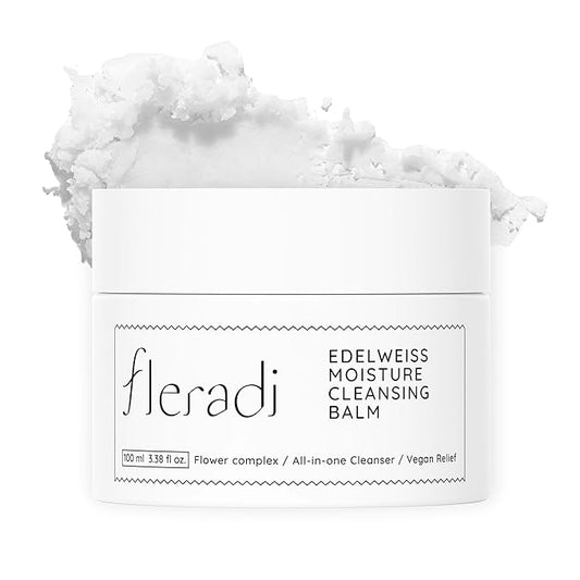fleradi Edelweiss Cleansing Balm – Vegan Makeup Remover and Face Cleanser with Natural Flower Extracts. Korean Skincare, No Parabens or Sulfates (3.38 fl oz)