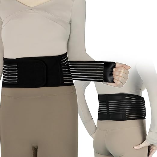 Back Support with Magnet, Tourmaline Magnetic Back Braces for Lower Back Pain Relief, Self Heating & Soothing Waist Band, Lumbar Support Belt for Herniated Disc/Sciatica (Large)