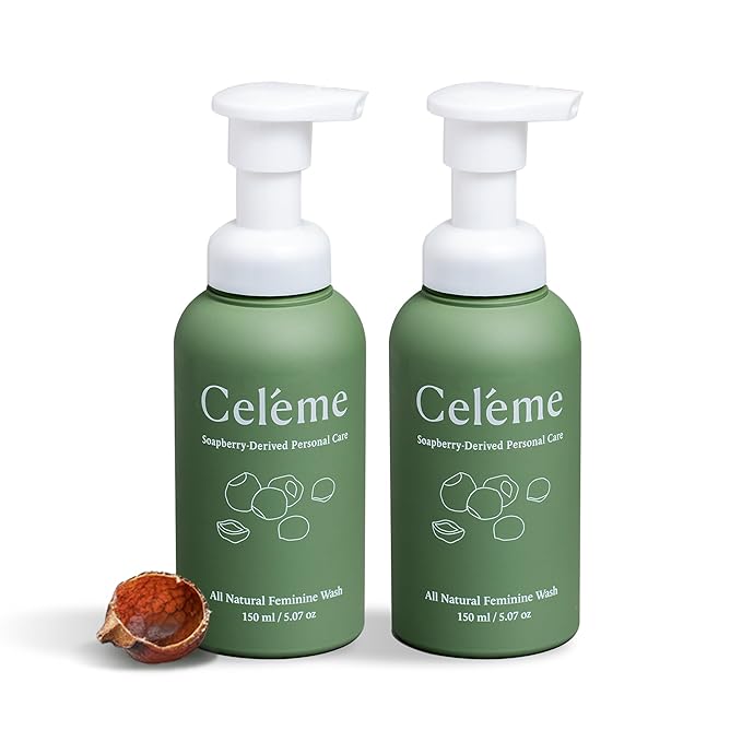 All-Natural Soapberry Feminine Wash (2 Pack) – pH-Balanced, Hypoallergenic Cleanser for Daily Comfort & Intimate Care | Fragrance/Paraben-Free, Supports Natural Moisture | Pregnancy-Safe