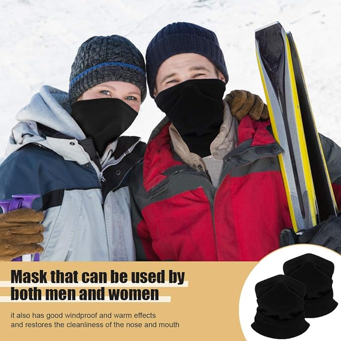 KGC 2 Pack Winter Neck Warmer Gaiter Fleece Windproof Face Mask Cover Cold Weather Scarf for Men & Women