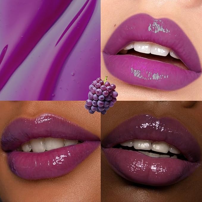 evpct Nourishing Moisturizing Tinted Lip Balm for A Sheer Tint of Color, Softens Smooths Hydrates Moisturizes Lightweight, Lip Care Gloss Plumper Stain for Women Dry & Chapped Lips, 08# GRAPE