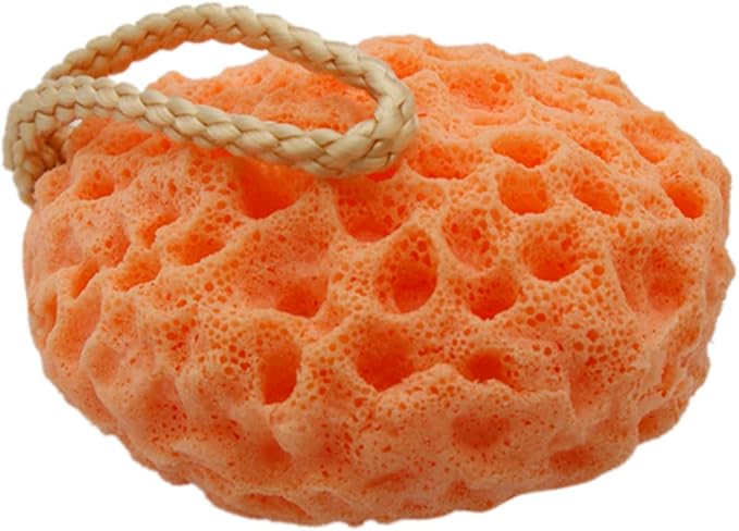 3pcs Sponge Body Bath Shower Exfoliator Hydrophilic Non Cleansing Puff Scrubber for Gentle Exfoliation and Skin Texture Improvement for Daily Use Orange