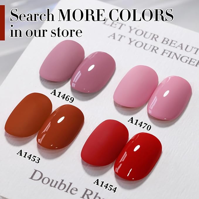 Double Rhythm 15ML Gel Nail Polish Pure Sheer Same Color Same Bottle Soak Off Gel Polish Art Manicure Salon DIY at Home for Women (Burnt Brick-A1453)