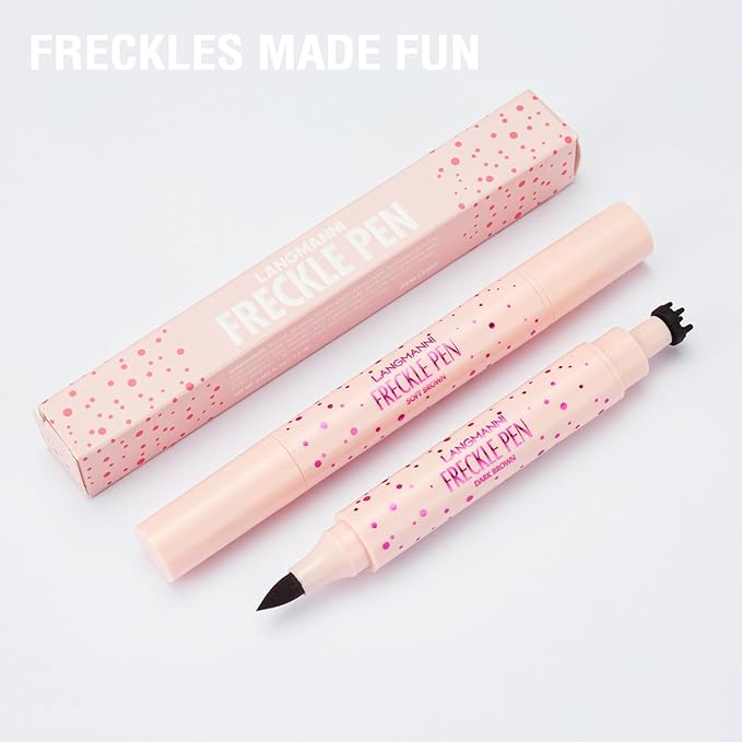 Jolilab Freckle Pen 3-in-1: Dual-Ended Stamp & Precision Tip (Eyeliner/Brow Pencil), 2 Shades Soft Brown/Dark Brown, Waterproof Long-Lasting Smudge-Proof Compact On-the-Go Makeup(SOFT&DARK)