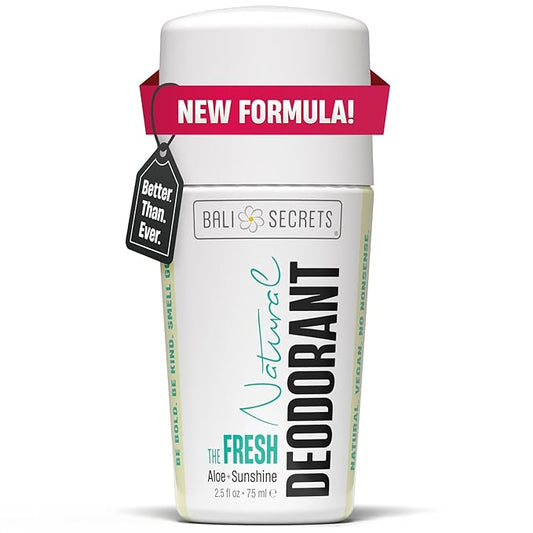 Bali Secrets Natural Deodorant for Women & Men. Nonsense Free. Clean Formula for Sensitive Skin. Strong & Reliable Odor Protection. No Synthetic Aluminum. Organic & Vegan [THE FRESH]