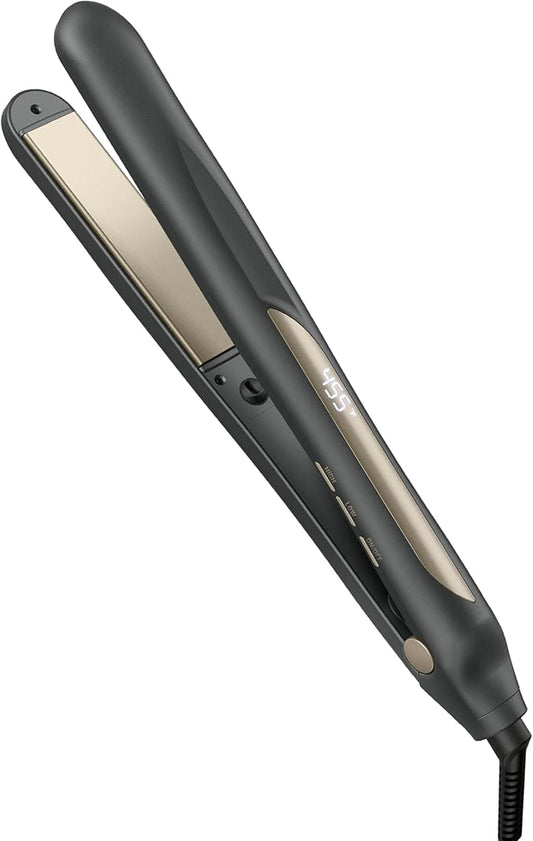 Infiniti PRO CONAIR Tourmaline Ceramic 1-Inch Flat Iron Digital Hair Straightener, 1-Inch Flat Iron to Straighten or Curl, 5 Heat Settings, for All Hair Types and Textures, Dark Gray