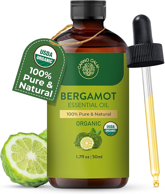 Bergamot Essential Oil | USDA Certified Organic | Bergamot Oil for Skin, Hair, Aromatherapy, Soap & Candle Making | 1.7 fl. oz