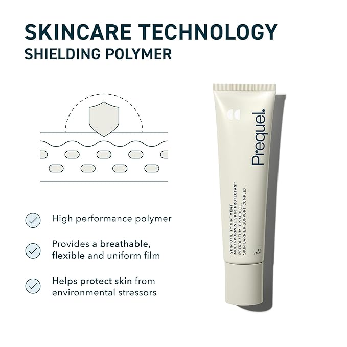 Prequel Skin Utility Ointment, Moisturizing Protectant. Mid-weight Occlusive Face and Body Cream for Dry Skin, Hand Cream for Cracked Hands. Soothing Barrier Protection with 45% Petrolatum