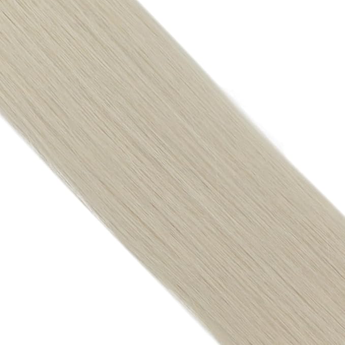 Full Shine Injected Tape Hair Extensions 5Pcs Color 1000 Blonde Virgin Intact Tape in Hair Extensions Seamless Skin Weft Tape ins Extensions 16 Inch Human Hair Extension 10Gram Straight Hair