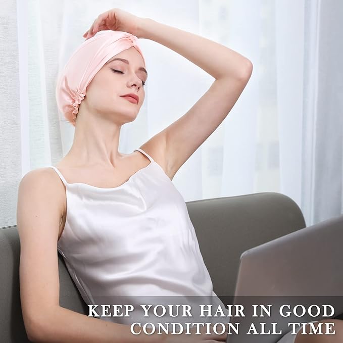 DAISYSILK 100 Pure Mulberry Silk Hair Bonnet for Sleeping Silk Hair Wrap for Women