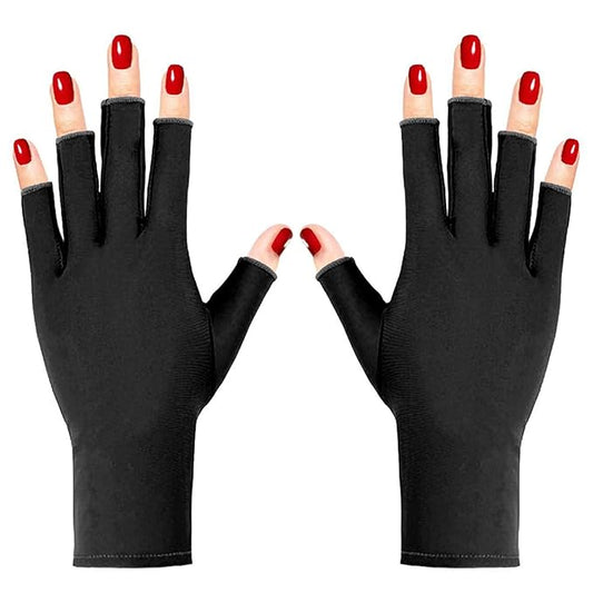 Pimoys UV Gloves for Gel Manicures UPF50+ Fingerless UV Light Protection Gloves for Gel Nails Manicure