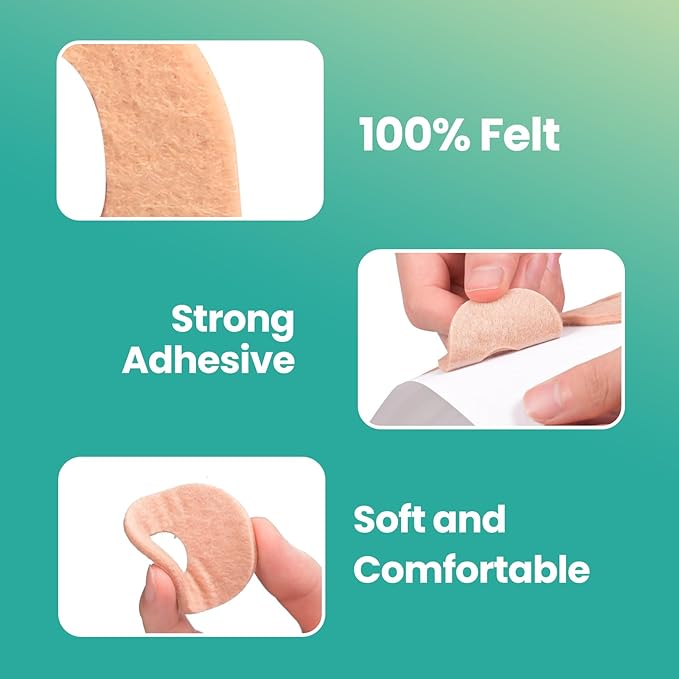 Welnove 42pcs Callus Pad with Water-Resistant Self-Stick Adhesive, Protects Foot, Heel and Toes from Rubbing and Friction,Oval Shape Design,Reduce Pressure and Friction from Shoes Rubbing-Skin Color