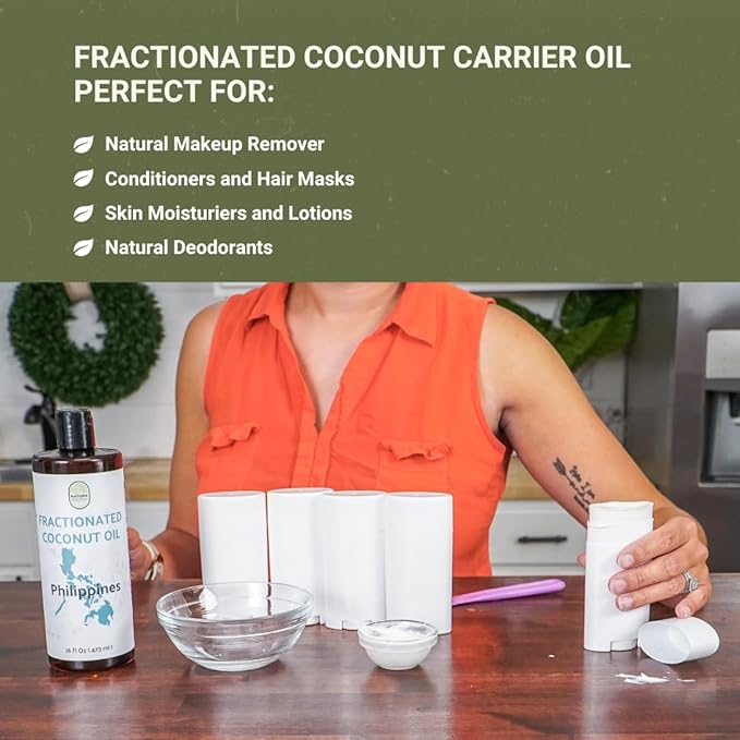 Nature Packaged Fractionated Coconut Oil - Sourced Directly from our Farm Partner in the Philippines - Carrier Oil for Diluting Essential Oils, Body, Hair, and Skin Moisturizer - (4Gallons)