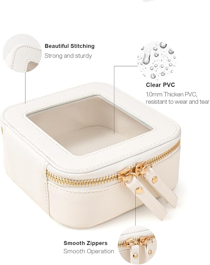 Travel Clear Makeup Bag Set, TSA Approved Cosmetic Bag Case with Zipper Portable Makeup Pouch Toiletry Bag Traveling Cosmetic Organizer Storage Bag Car Organizer Car Essentials