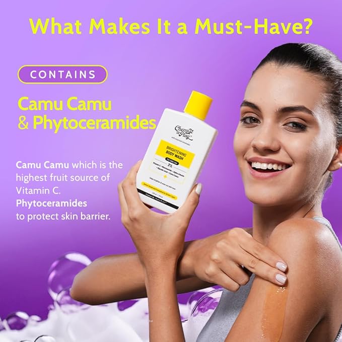 Chemist at Play Brightening Body Wash | Glowing Skin Vitamin C Bodywash | Helps to Reduce Fades Dark Spots, Evens out Skin Tone | Alpha Arbutin | 30X Vitamin C | For Women & Men | 15.9 Fl oz