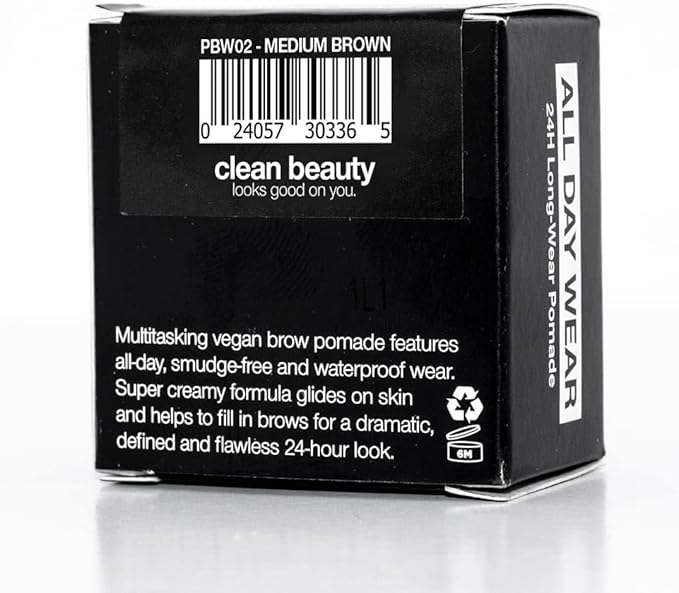 Palladio Brow Pomade Waterproof, 24 Hour Wear, Smudge Proof and Sweat Resistant Formula, Super Creamy Formula Glides on And Helps to Fill in Brows for a Dramatic, Defined, Flawless Look (Medium Brown)