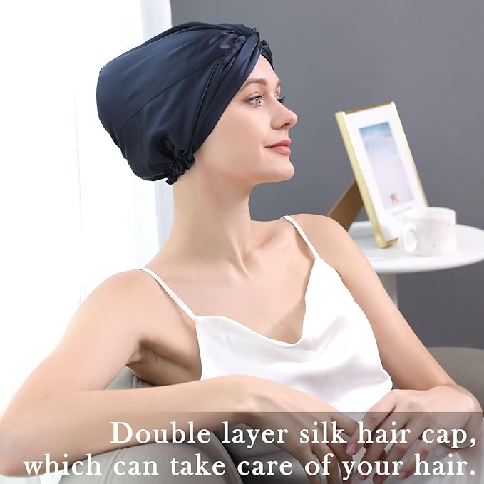 DAISYSILK 100 Pure Mulberry Silk Hair Bonnet for Sleeping Silk Hair Wrap for Women
