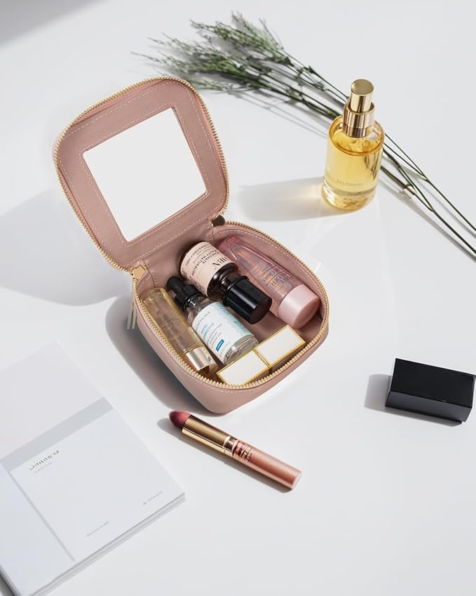 Travel Clear Makeup Bag Set, TSA Approved Cosmetic Bag Case with Zipper Portable Makeup Pouch Toiletry Bag Traveling Cosmetic Organizer Storage Bag Car Organizer Car Essentials