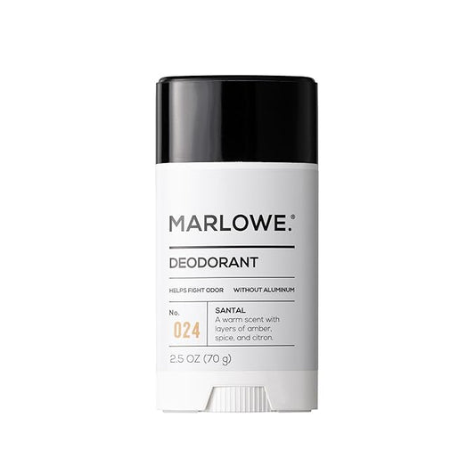 MARLOWE. No. 024 Deodorant 2.5 oz, Jojoba Esters, Coconut Oil, Shea Butter & Tapioca Starch for Odor Protection, Formulated without Aluminum & Baking Soda, Warm & Spicy Santal Scent