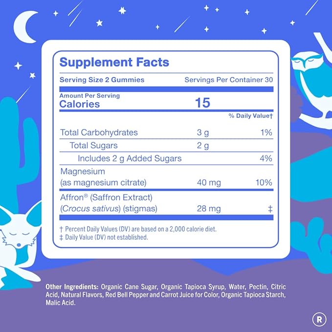 First Day Teens’ Nighttime Reset Calming Magnesium Gummies – Sleep Aid Supports Peaceful Rest, Balanced Mood & Energy – Supplement with Magnesium Citrate, Affron & No Melatonin – 30-Day Supply