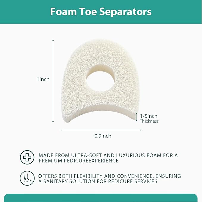 Welnove Foam Toe Separators - 40 Pack Toe Spacers for Corn, Blister, and Hammer Toe Relief - Breathable, Adhesive Options for Pain from Bunions, and Toe Overlap, Toe Spacers for Men