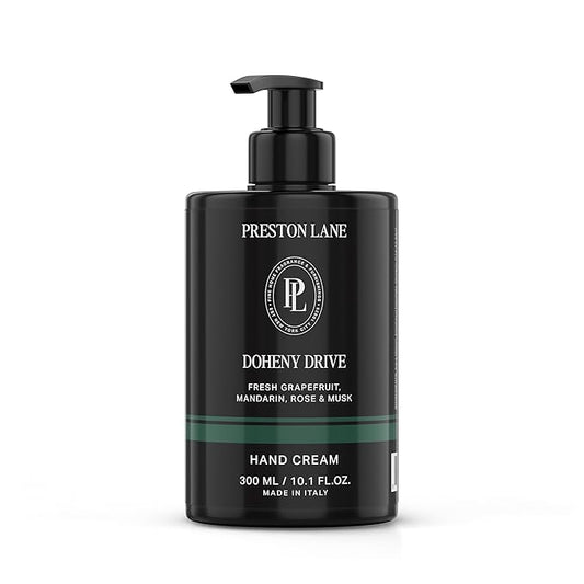 Preston Lane Luxury Hand Cream, Doheny Drive Scent, Made in Italy | Hydrating Formula with Tea Tree, Lavender & Lemon Essential Oils, Hyaluronic Acid, Vitamins C & E, and Kiwi & Apple Water