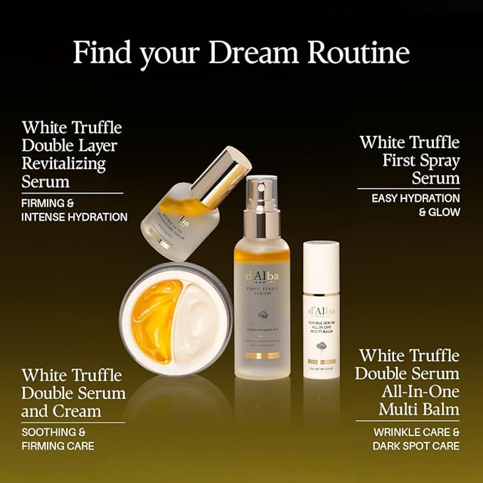 d'alba Piedmont White Truffle Double Serum All-in-one Multi Balm, Stick Balm, Vegan Skincare with Vitamin C and Vegan Collagen, 3-in-1 Anti Wrinkle, Eye Treatment, Dark Spot Remover
