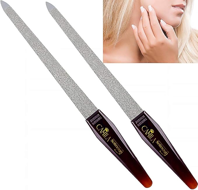 CS18 Sapphire Metal Nail File for Natural Nails Fingernail and Toenail Care, 7" Double Sided Coarse and Fine for Manicure and Pedicure
