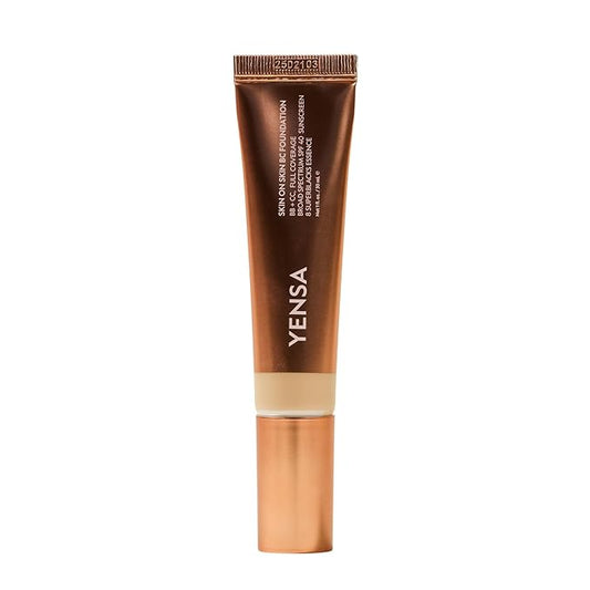 YENSA Skin on Skin BC Foundation Makeup - CC, BB Cream & Full Coverage Foundation-In-One - Buildable, Radiant Finish with SPF 40, Hyaluronic Acid, Peptides & 8 SuperBlacks - Light Neutral (1 oz)