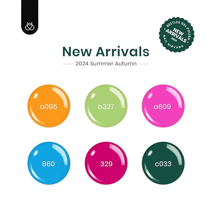 beetles Spring Gel Polish Set - 6 Color Gel Nail Polish Hot Pink Green Blue Orange Rainbow Boundless Energy Collection Holiday Nail Art Design Soak Off Uv LED Manicure DIY Home