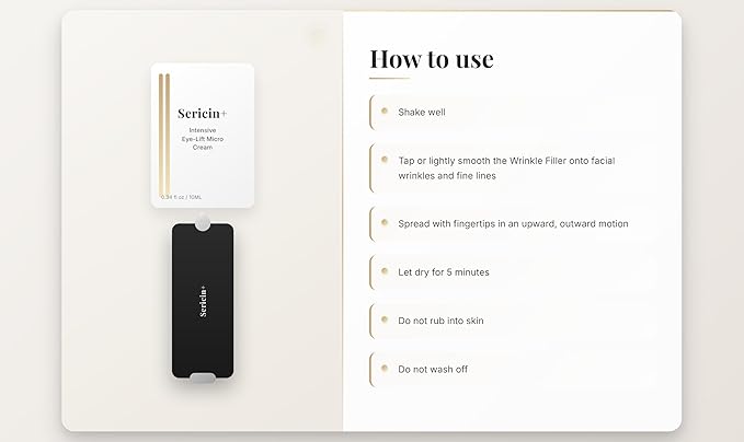 Sericin Plus Intensive Eye-Lift Micro Cream | Instant Wrinkle Filler | Exclusive Professional-Grade Anti-Aging Elixir with Rare Silk Protein | Precision Syringe Applicator