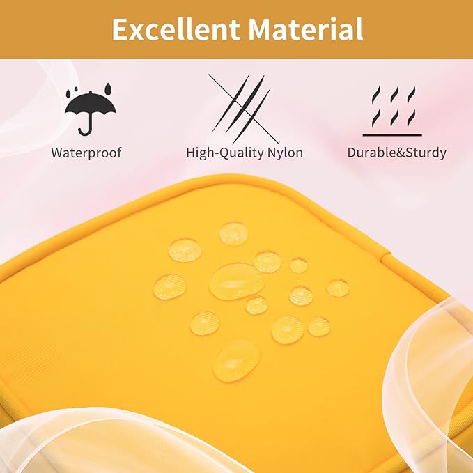 Small Makeup Pouch, Double Zipper Cosmetic Bag, Travel Makeup Bag, Cute Makeup Bag for Purse, Mini Toiletry Bag (yellow)