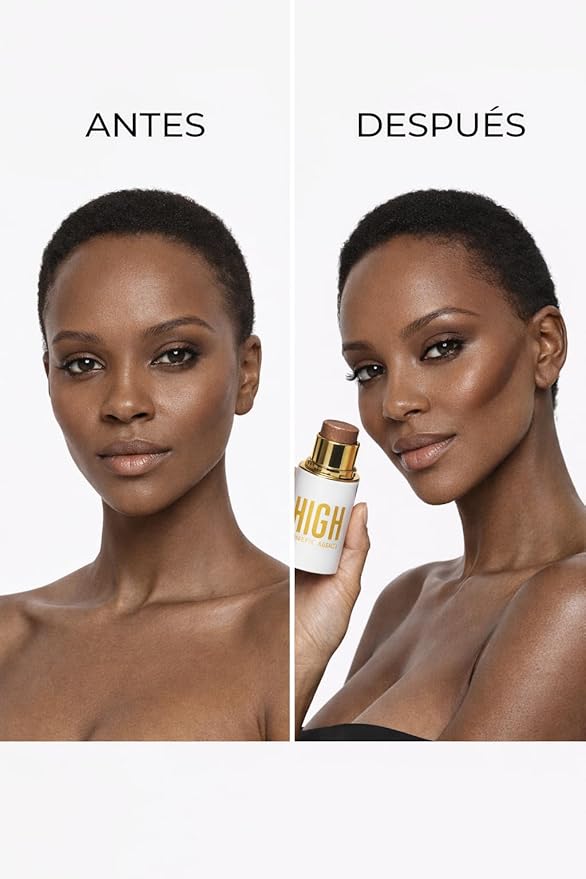 Contour & Highlighter Stick, For Bronze/Warm Skin, Creamy Blendable Formula, Long-Wear Second-Skin Glow, Vegan, Non-Cakey, Cheekbones, Nose, Cupid’s Bow,High Cosmetic Agency (Highlight Latte Gold)