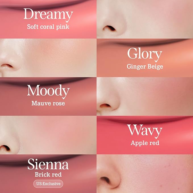 DEAR DAHLIA Petal Drop Blush (Moody) - Vegan Liquid Blush with Soft, Watercolor-like Finish. Sheer to Buildable Color for a Dewy, Natural Flush. Weightless Korean Makeup for Cheeks. 0.14 oz