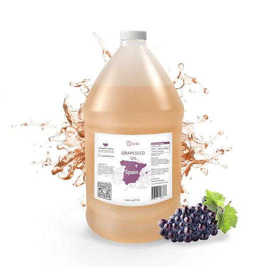 Nature Packaged Grapeseed Oil - Pure Grapeseed oil for Skin - 100% Pure Carrier Oil for Hair, Face, and Skin - Direct from EIR Oils in the Beautiful Spanish Countryside (1 Gallon)
