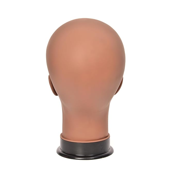 Bald Female Mannequin Head 22 Inches Big Head Circumference Makeup Training Head Wig Head Professional Cosmetology for Wig Making and Display Hat Helmet Glasses Display Head Model with Clamp Stand