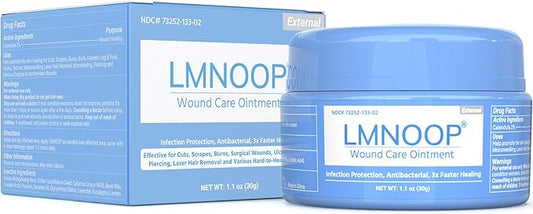 LMNOOP® Wound Care Ointment - Fast Healing Wound Cream, Maximum Repair for All Ages, Wound Healing Ointment for Deep/Open/Surgical Wounds, Bedsores, Diabetic Wounds, Ulcers, Burns, Cuts