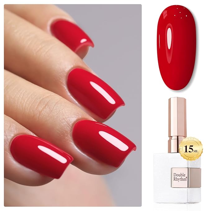 Double Rhythm Gel Polish 15ML Jelly Sheer Pastel Light Milky Color Pearl White Bottle 1 PC 0.5 OZ Full Size Nail Art Salon at Home (Maroon-D1399)