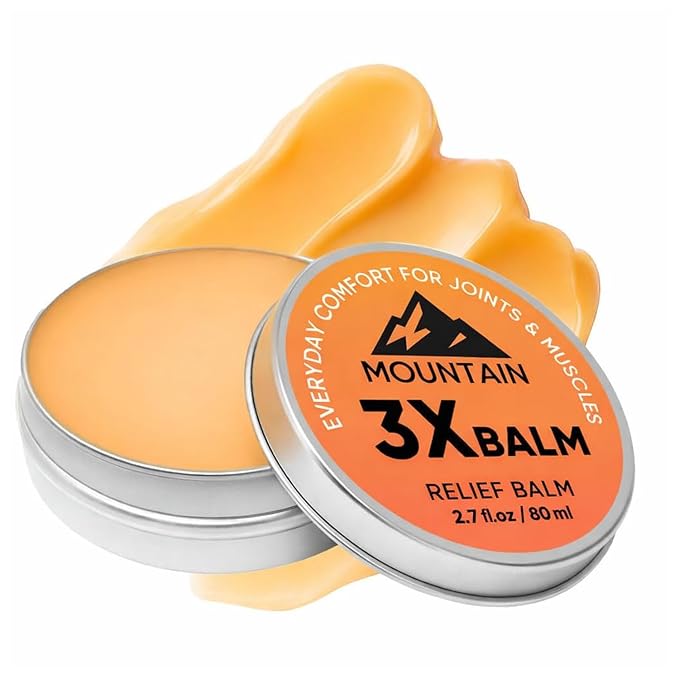 Mountain 3X Relief Balm, 3X Balms with Organic Arnica & Camphor - Soothing Body Cream for Knee, Foot, Back & Joint Relief - Fast Absorbing, Non-Greasy Formula, 2.7fl oz