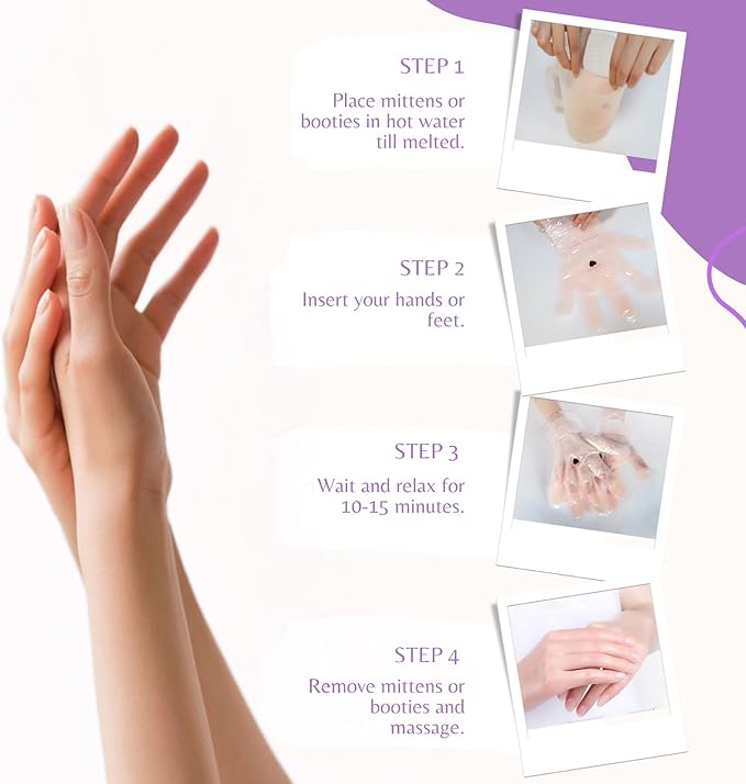 10-Minute Paraffin Hand Treatment, Home Hand Wax Spa Treatment Gloves, Aloe Vera, One-Pair