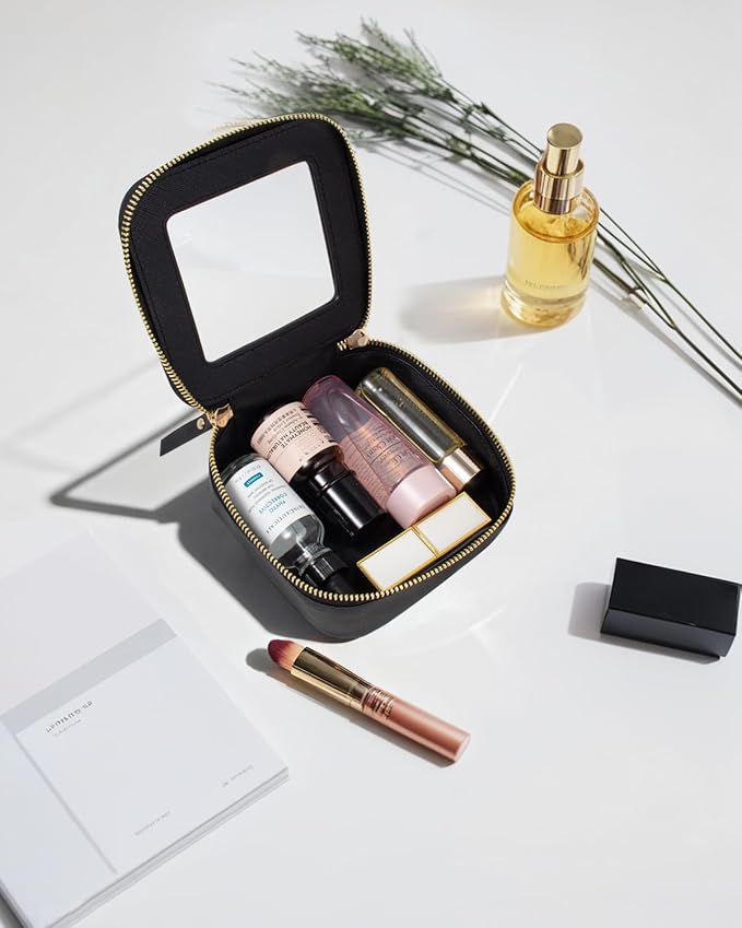 Travel Clear Makeup Bag Set, TSA Approved Cosmetic Bag Case with Zipper Portable Makeup Pouch Toiletry Bag Traveling Cosmetic Organizer Storage Bag Car Organizer Car Essentials