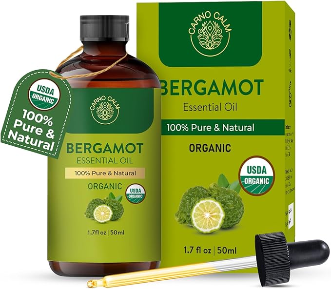 Bergamot Essential Oil | USDA Certified Organic | Bergamot Oil for Skin, Hair, Aromatherapy, Soap & Candle Making | 1.7 fl. oz